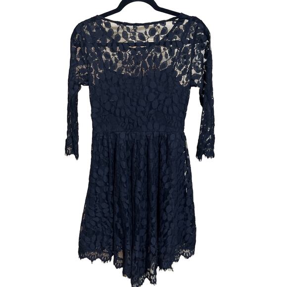 Free People Whimsygoth Mini Dress Size 2 Witchy Grunge Asymmetric Dark Romantic - Picture 3 of 12